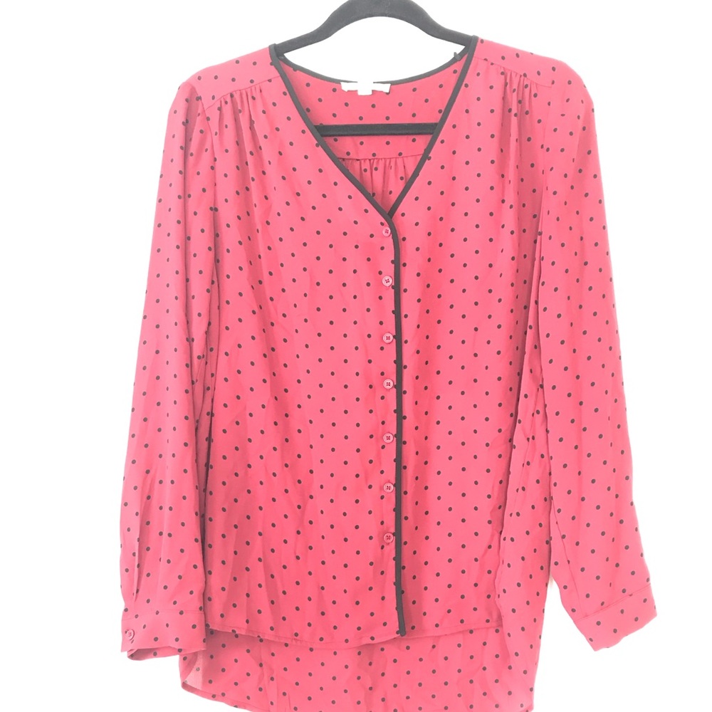 Red with black polka dots blouse